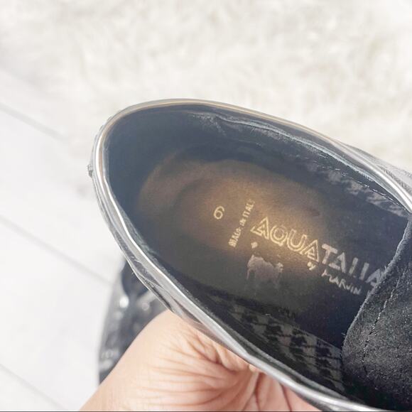 Aquatalia Women's Aida Weatherproof Black Platform Sneaker Lace‎ up Style Size 6 - Picture 9 of 9